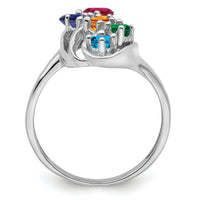 14k White Gold Polished 5-Stone Mothers Ring Mounting-XMR3/5W