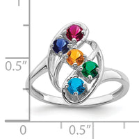 14k White Gold Polished 5-Stone Mothers Ring Mounting-XMR3/5W