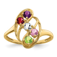 14k Polished 5-Stone Mothers Ring Mounting-XMR3/5