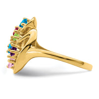 14k Polished 6-Stone Mothers Ring Mounting-XMR3/6