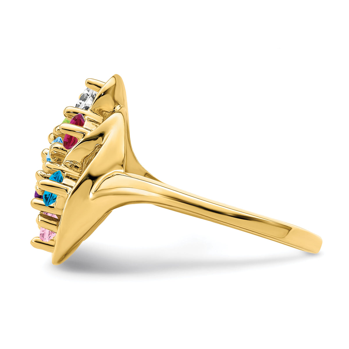 14k Polished 7-Stone Mothers Ring Mounting-XMR3/7