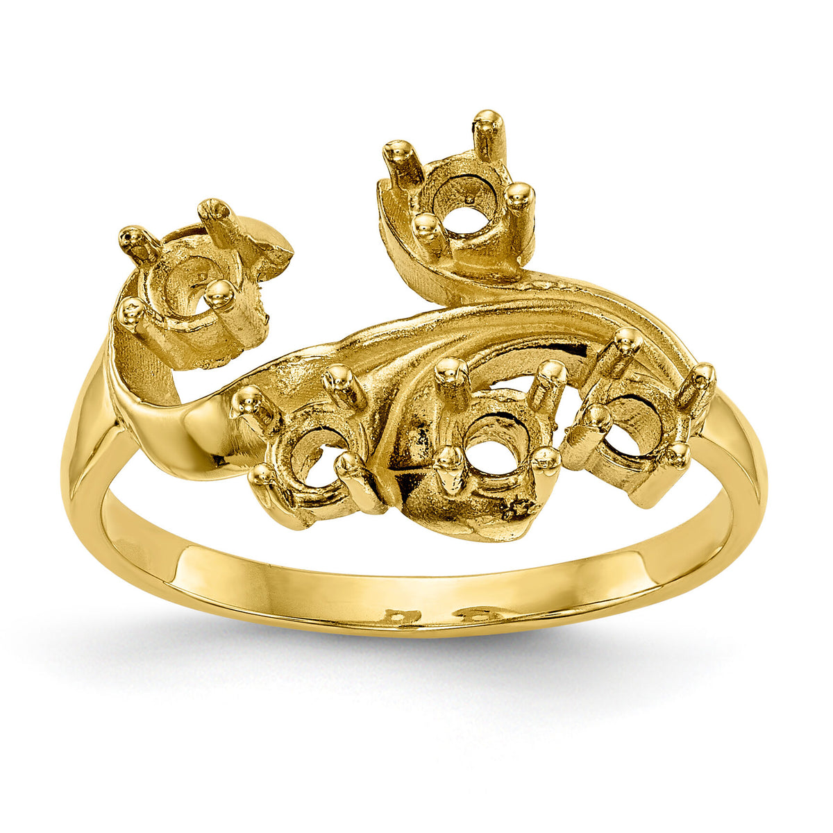 14k Polished 5-Stone Mothers Ring Mounting-XMR4/5