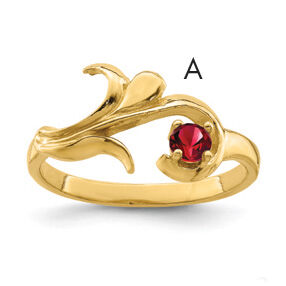 14k Polished 1-Stone Mothers Ring Mounting-XMR4/1