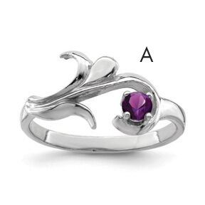14k White Gold Polished 1-Stone Mothers Ring Mounting-XMR4/1W
