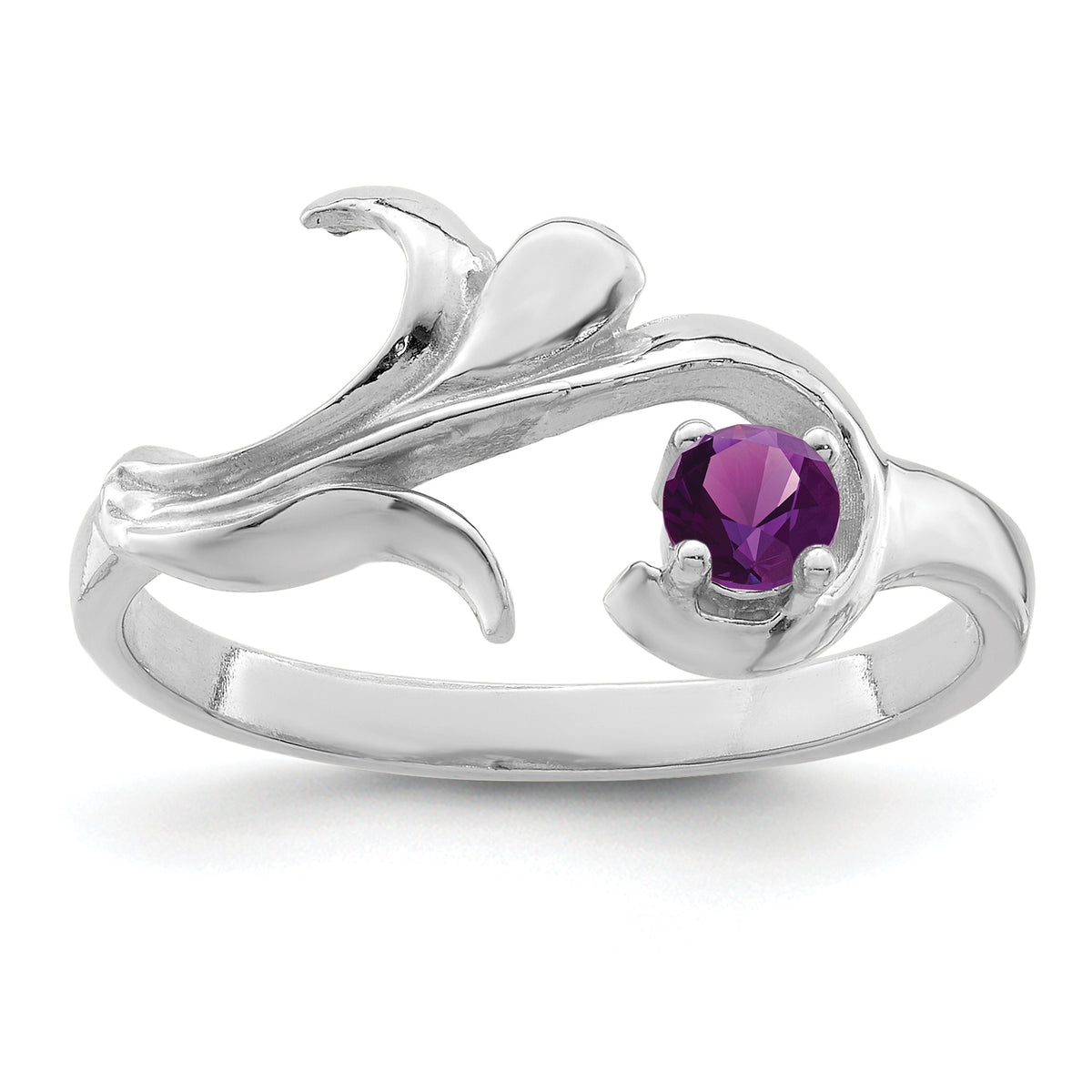 14k White Gold Polished 1-Stone Mothers Ring Mounting-XMR4/1W-7