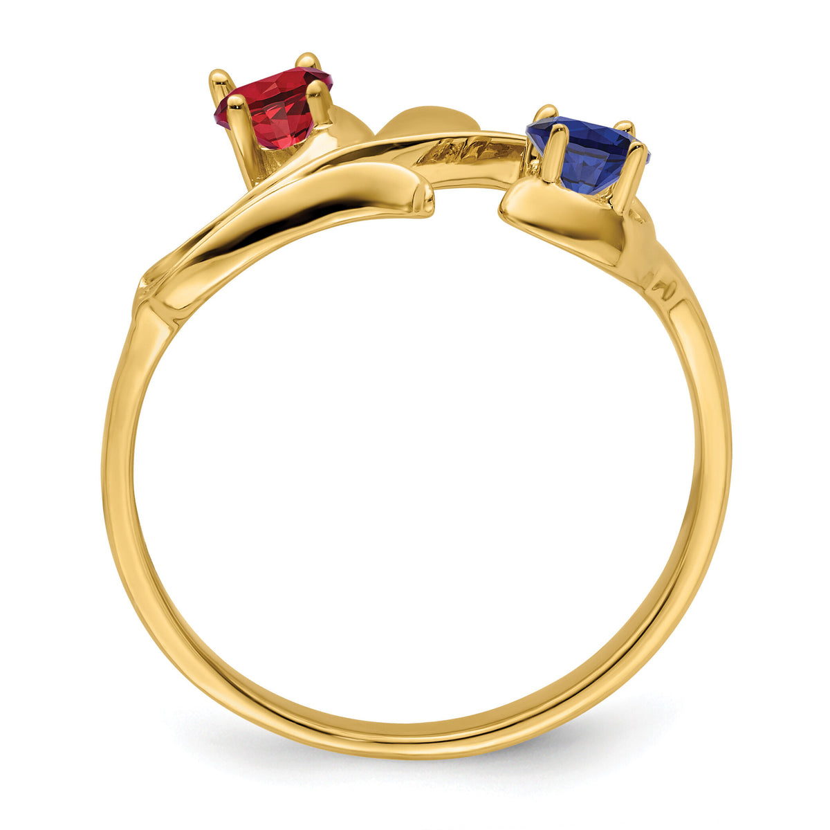 14k Polished 2-Stone Mothers Ring Mounting-XMR4/2