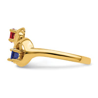 14k Polished 2-Stone Mothers Ring Mounting-XMR4/2