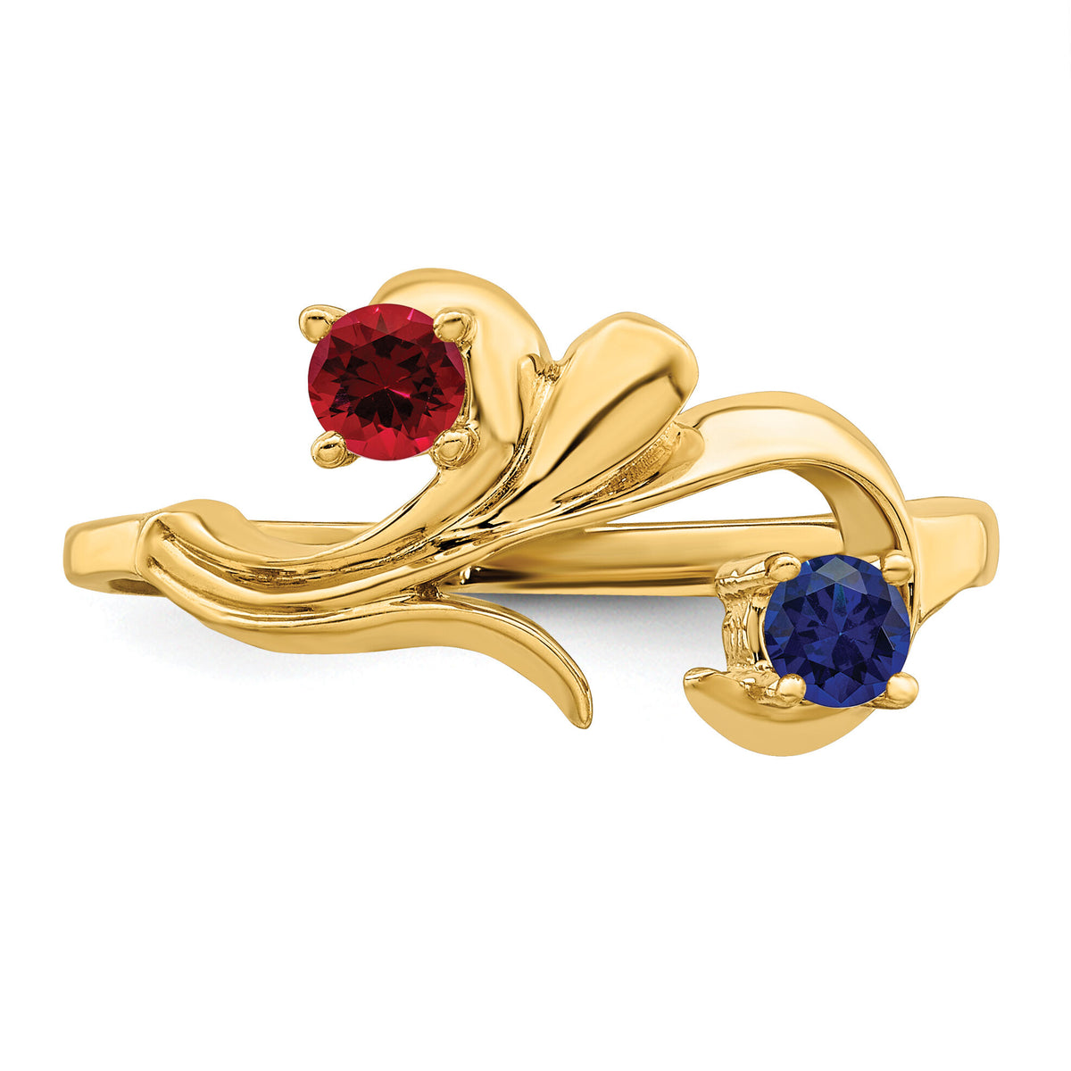 14k Polished 2-Stone Mothers Ring Mounting-XMR4/2