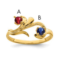 14k Polished 2-Stone Mothers Ring Mounting-XMR4/2
