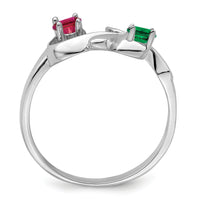 14k White Gold Polished 2-Stone Mothers Ring Mounting-XMR4/2W