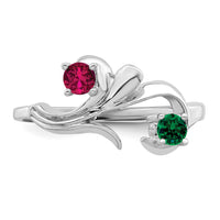 14k White Gold Polished 2-Stone Mothers Ring Mounting-XMR4/2W