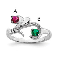 14k White Gold Polished 2-Stone Mothers Ring Mounting-XMR4/2W
