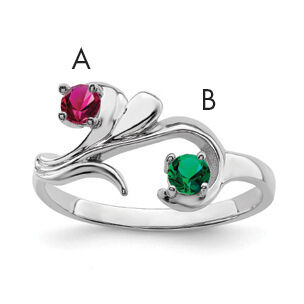 14k White Gold Polished 2-Stone Mothers Ring Mounting-XMR4/2W