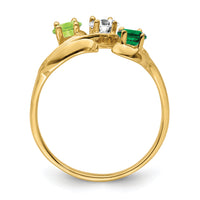 14k Polished 3-Stone Mothers Ring Mounting-XMR4/3