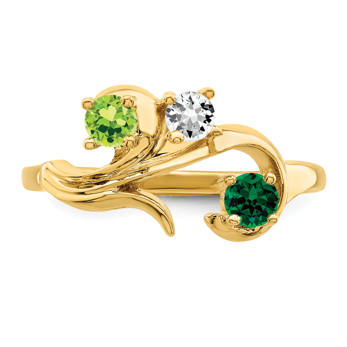 14k Polished 3-Stone Mothers Ring Mounting-XMR4/3