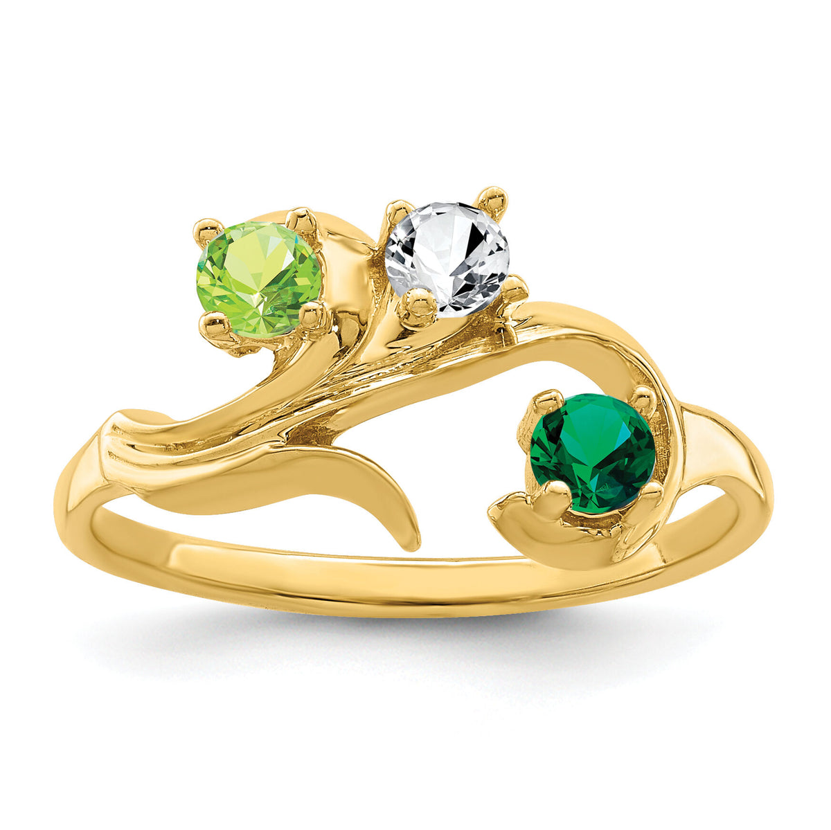 14k Polished 3-Stone Mothers Ring Mounting-XMR4/3