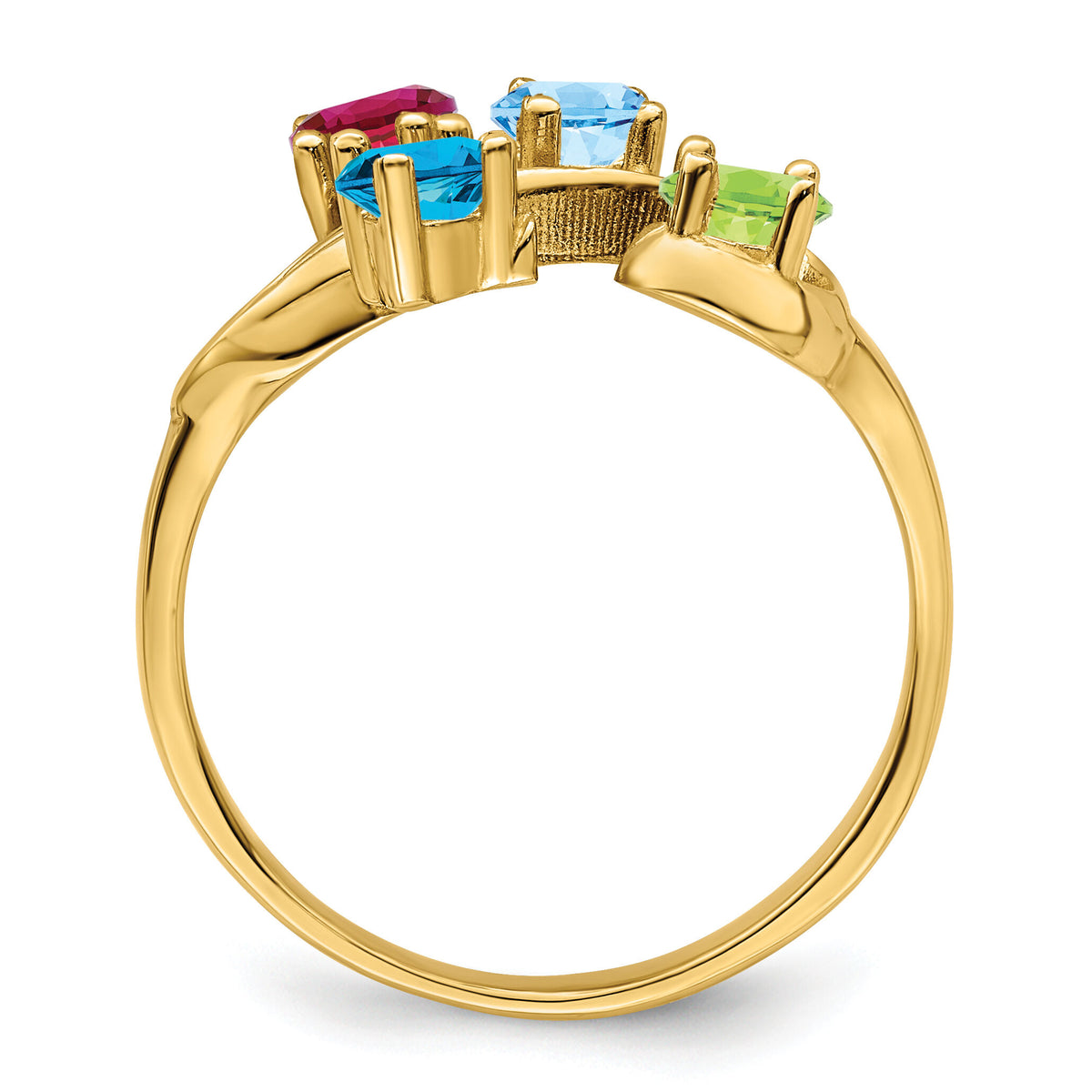 14k Polished 4-Stone Mothers Ring Mounting-XMR4/4