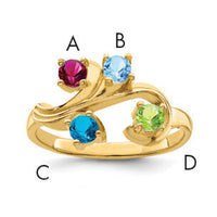14k Polished 4-Stone Mothers Ring Mounting-XMR4/4