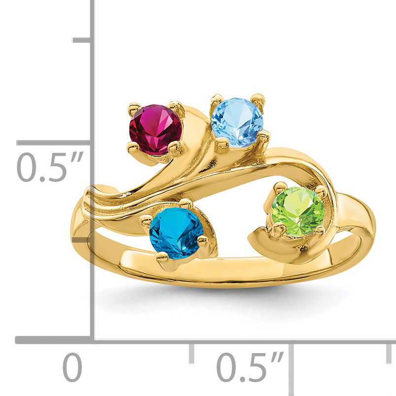 14k Polished 4-Stone Mothers Ring Mounting-XMR4/4