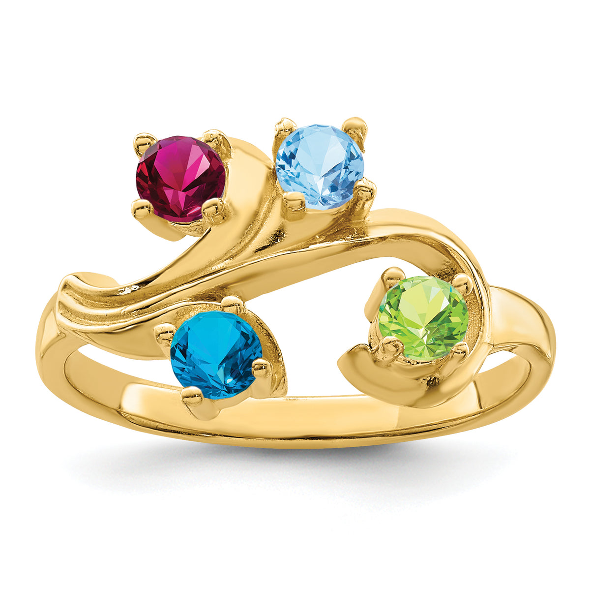 14k Polished 4-Stone Mothers Ring Mounting-XMR4/4-7