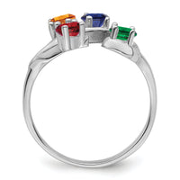 14k White Gold Polished 4-Stone Mothers Ring Mounting-XMR4/4W