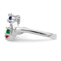 14k White Gold Polished 4-Stone Mothers Ring Mounting-XMR4/4W