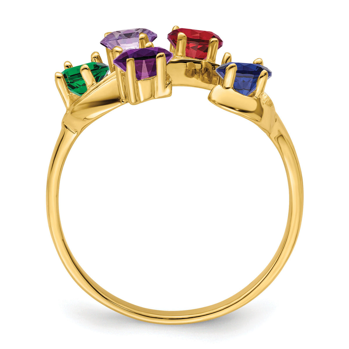 14k Polished 5-Stone Mothers Ring Mounting-XMR4/5