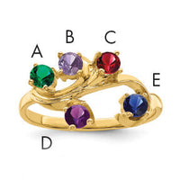 14k Polished 5-Stone Mothers Ring Mounting-XMR4/5