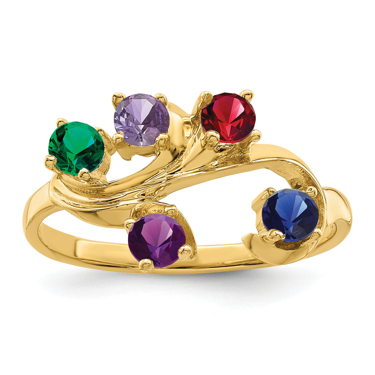 14k Polished 5-Stone Mothers Ring Mounting-XMR4/5-7