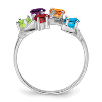 14k White Gold Polished 5-Stone Mothers Ring Mounting-XMR4/5W