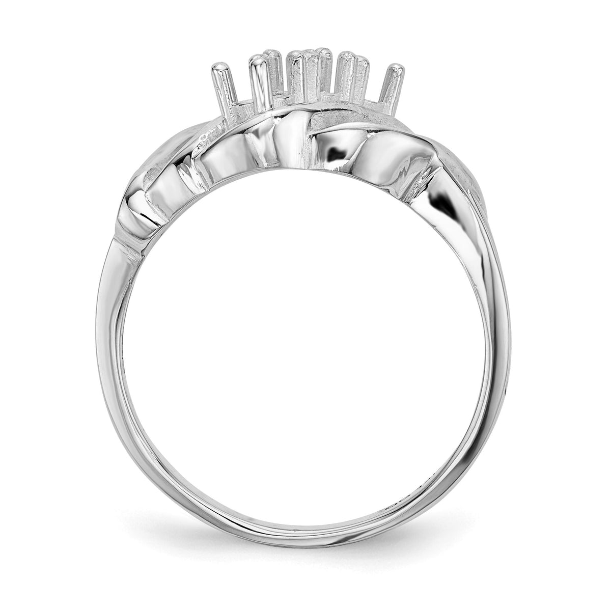 14k White Gold Polished 3-Stone Mothers Ring Mounting-XMR5/3W