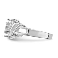 14k White Gold Polished 3-Stone Mothers Ring Mounting-XMR5/3W
