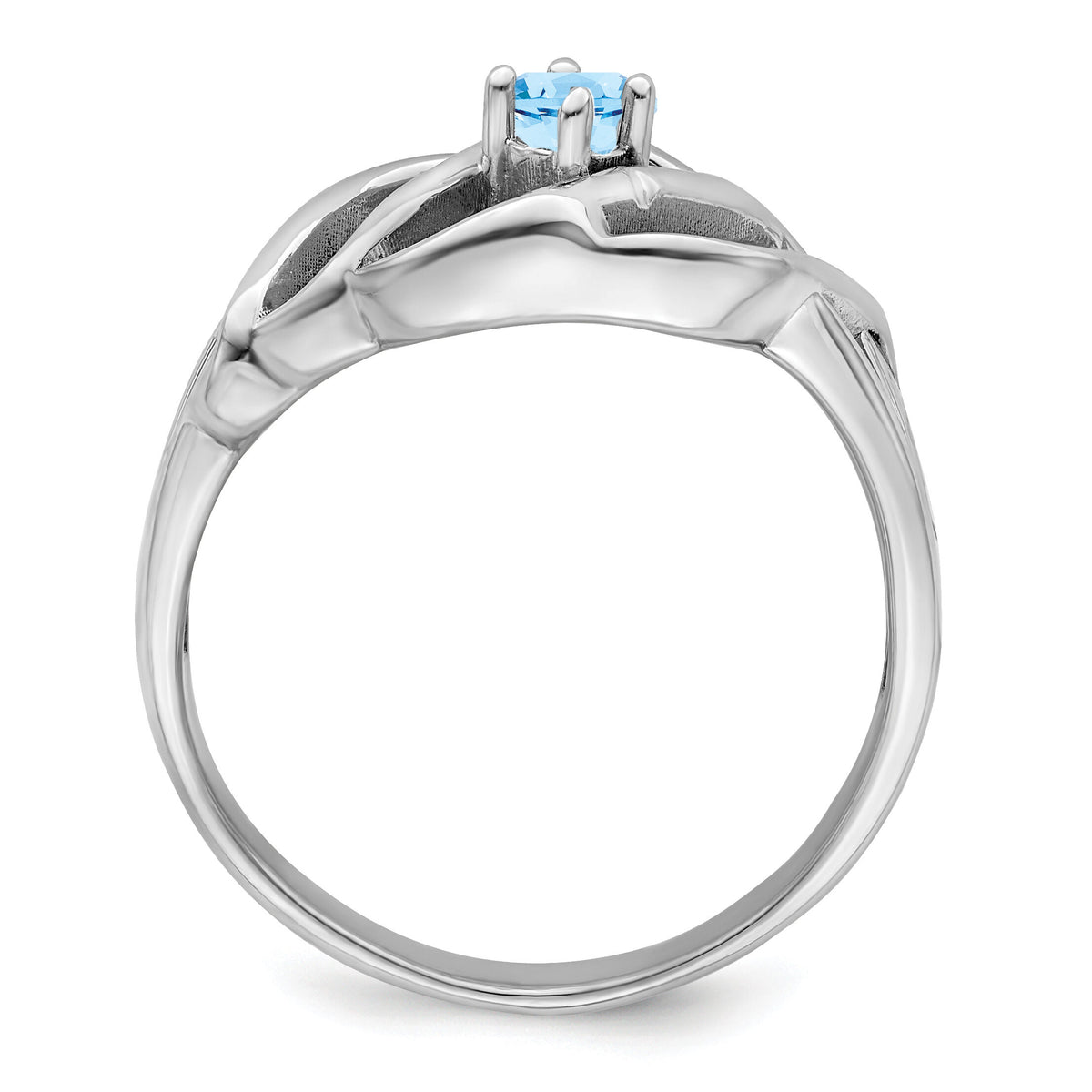 14k White Gold Polished 1-Stone Mothers Ring Mounting-XMR5/1W