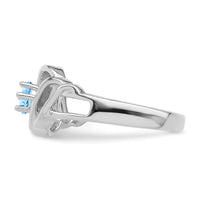 14k White Gold Polished 1-Stone Mothers Ring Mounting-XMR5/1W
