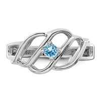 14k White Gold Polished 1-Stone Mothers Ring Mounting-XMR5/1W