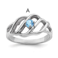 14k White Gold Polished 1-Stone Mothers Ring Mounting-XMR5/1W