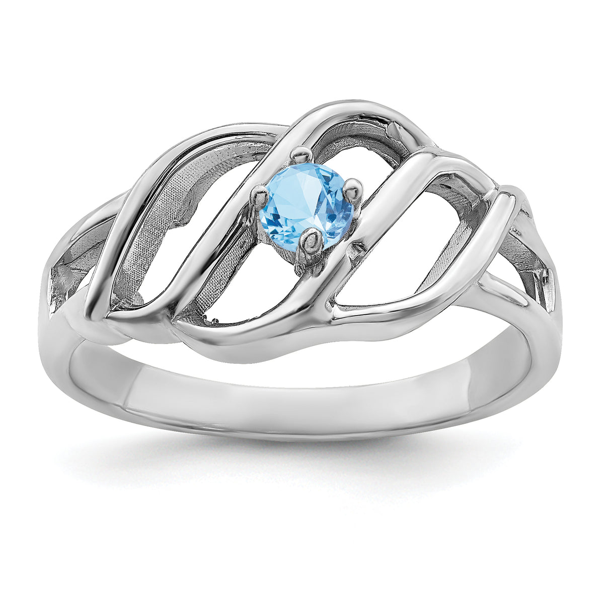 14k White Gold Polished 1-Stone Mothers Ring Mounting-XMR5/1W-7