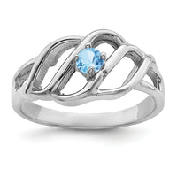 14k White Gold Polished 1-Stone Mothers Ring Mounting-XMR5/1W