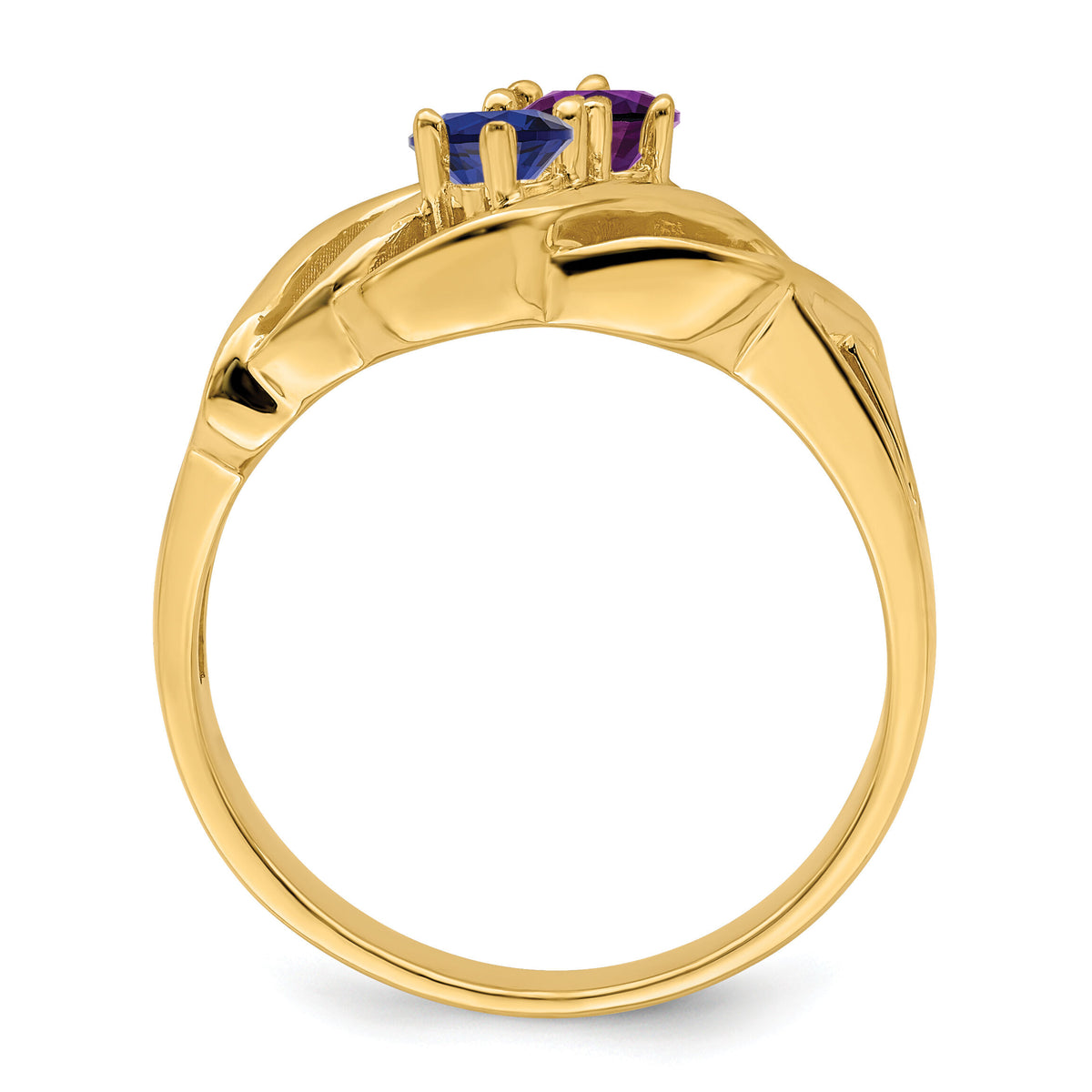 14k Polished 2-Stone Mothers Ring Mounting-XMR5/2