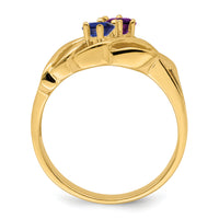 14k Polished 2-Stone Mothers Ring Mounting-XMR5/2