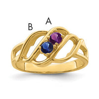 14k Polished 2-Stone Mothers Ring Mounting-XMR5/2