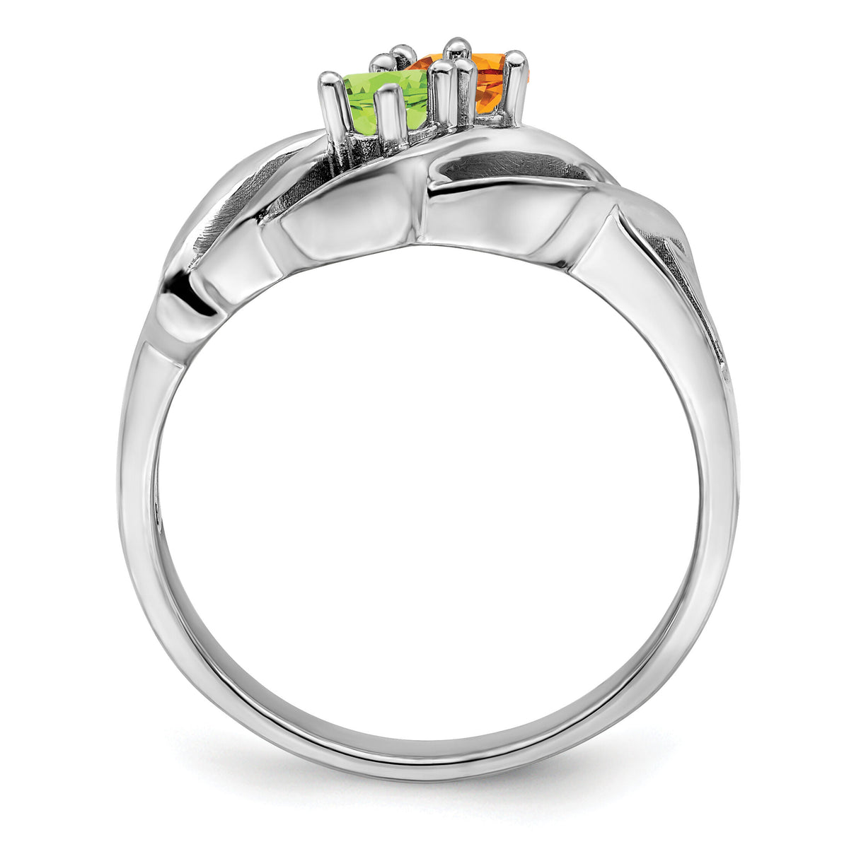 14k White Gold Polished 2-Stone Mothers Ring Mounting-XMR5/2W