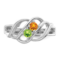 14k White Gold Polished 2-Stone Mothers Ring Mounting-XMR5/2W