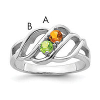 14k White Gold Polished 2-Stone Mothers Ring Mounting-XMR5/2W