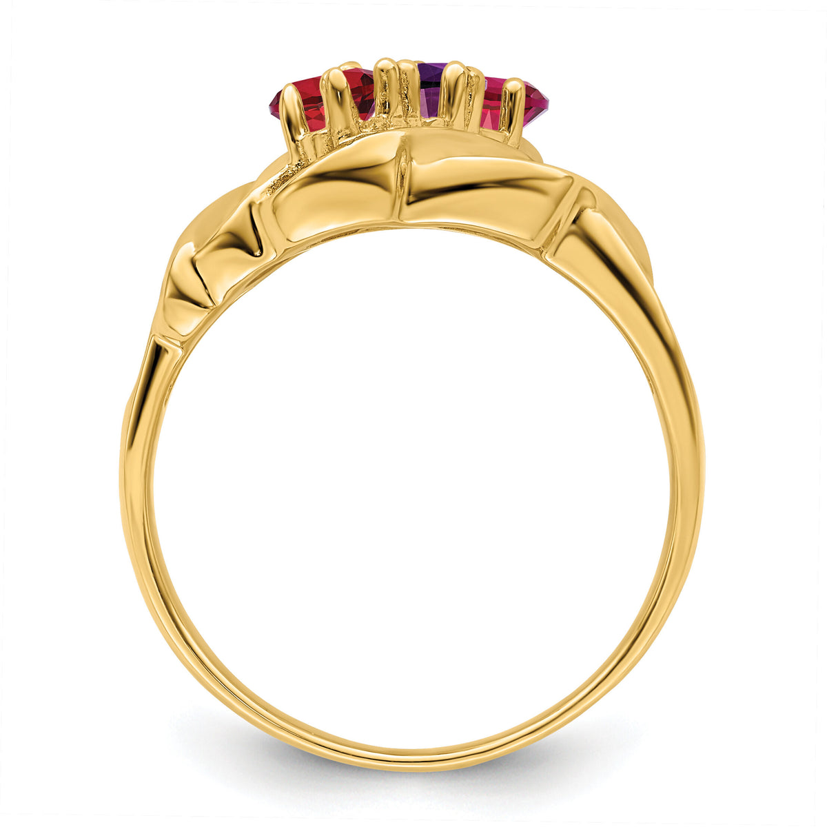 14k Polished 3-Stone Mothers Ring Mounting-XMR5/3