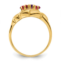 14k Polished 3-Stone Mothers Ring Mounting-XMR5/3