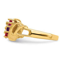14k Polished 3-Stone Mothers Ring Mounting-XMR5/3