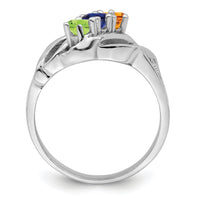 14k White Gold Polished 3-Stone Mothers Ring Mounting-XMR5/3W