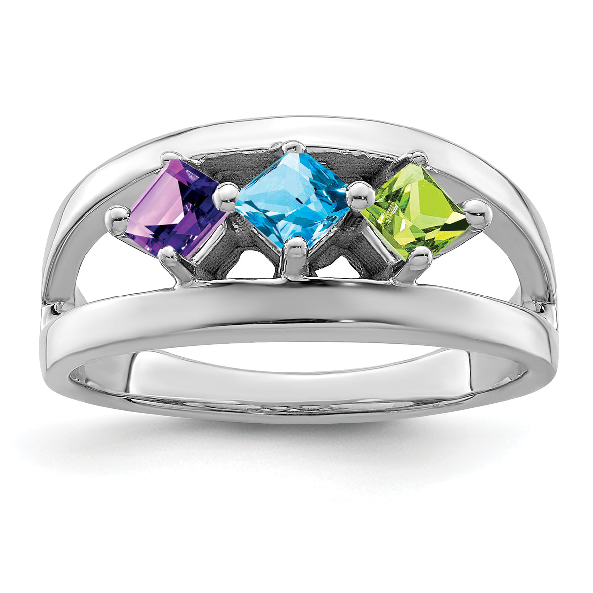 14k White Gold Family Jewelry Ring Mounting-XMR63/3W-7
