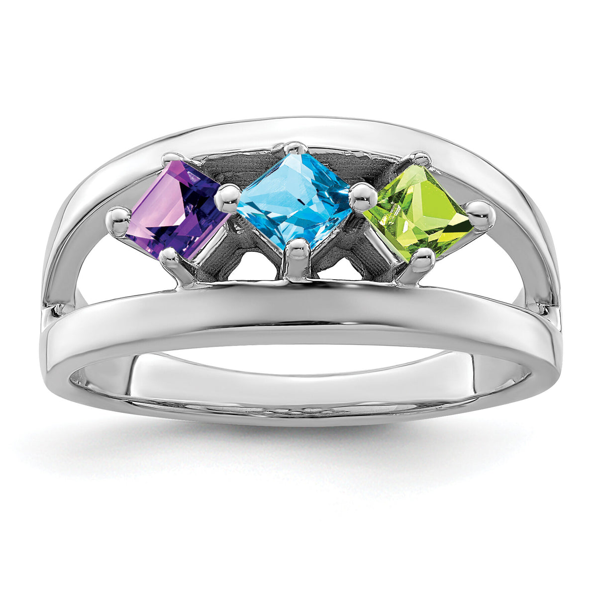 14k White Gold Family Jewelry Ring Mounting-XMR63/3W